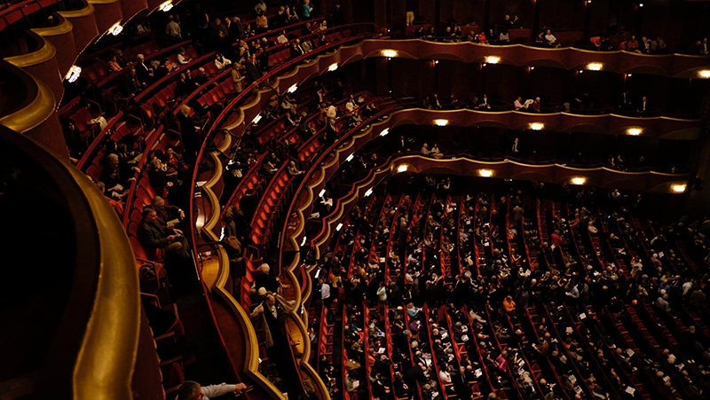 A crowd at the Metropolitan Opera House in New York